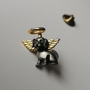 🔥SALE🔥Vintage Angel Puppy Pewter Goldtone Halo Wings Unisex Pin